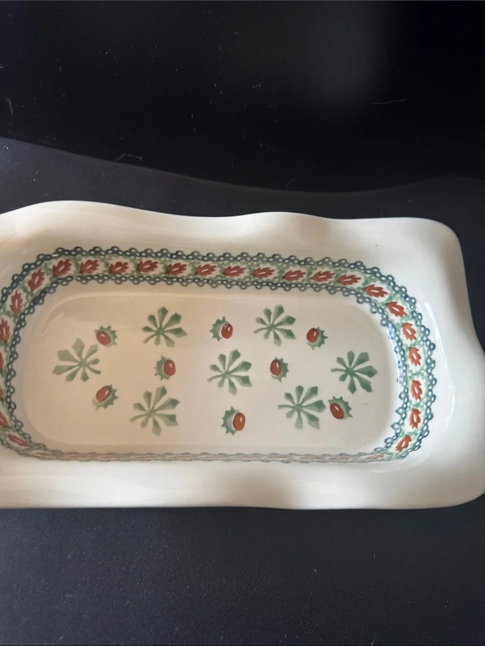 Vintage Polish Pottery Rectangular Baking Dish